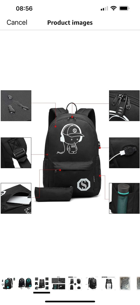 Brand New! Senkey & Style Glow in the Dark Rucksack / School Bag