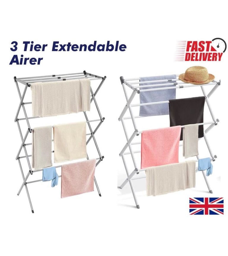 Extendable clothing airer