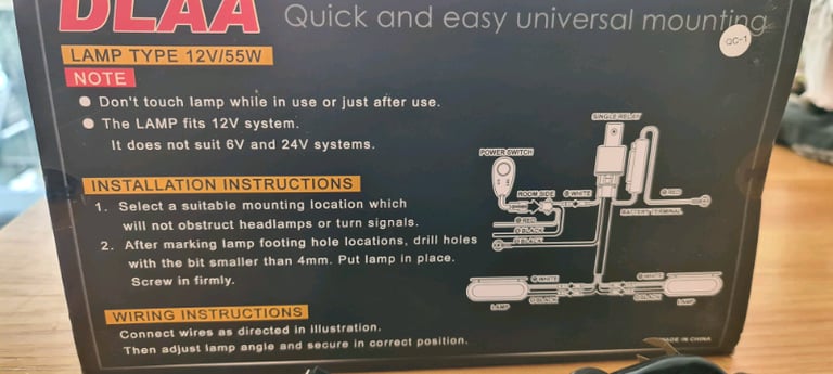 High power halogen lamps with wiring harmess