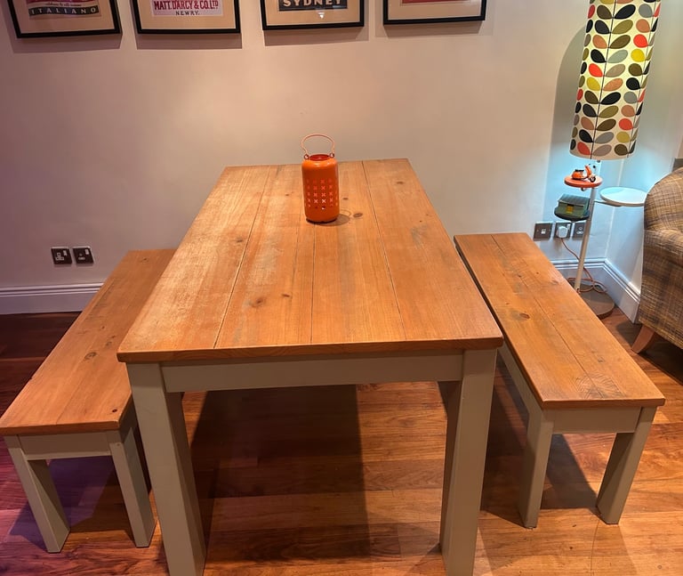 image for Kitchen table and matching benches