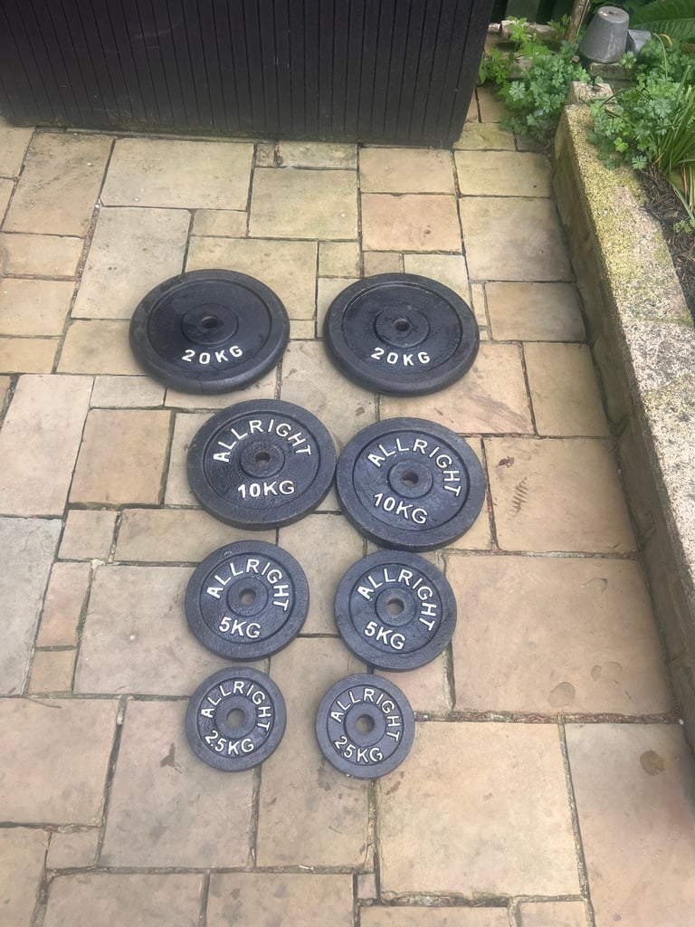 Cast iron weights and barbells 