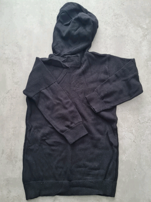 Boys Black Hooded Top