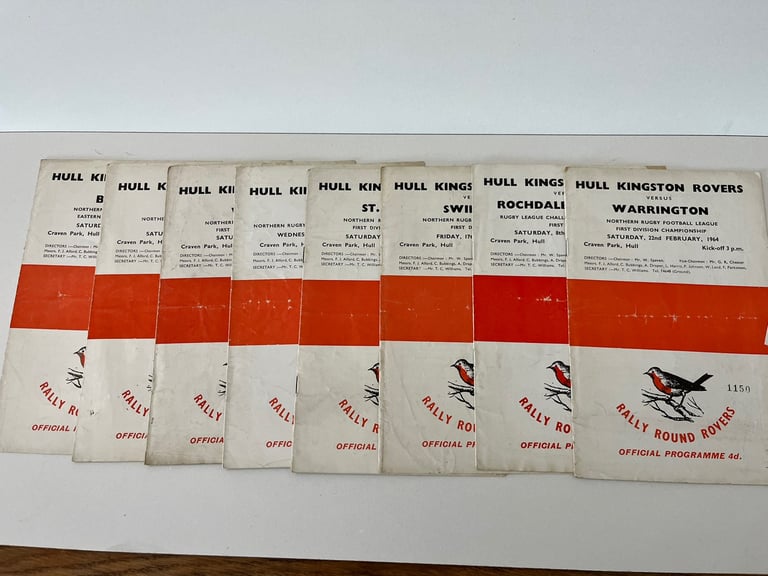 8 Hull KR programmes 1964