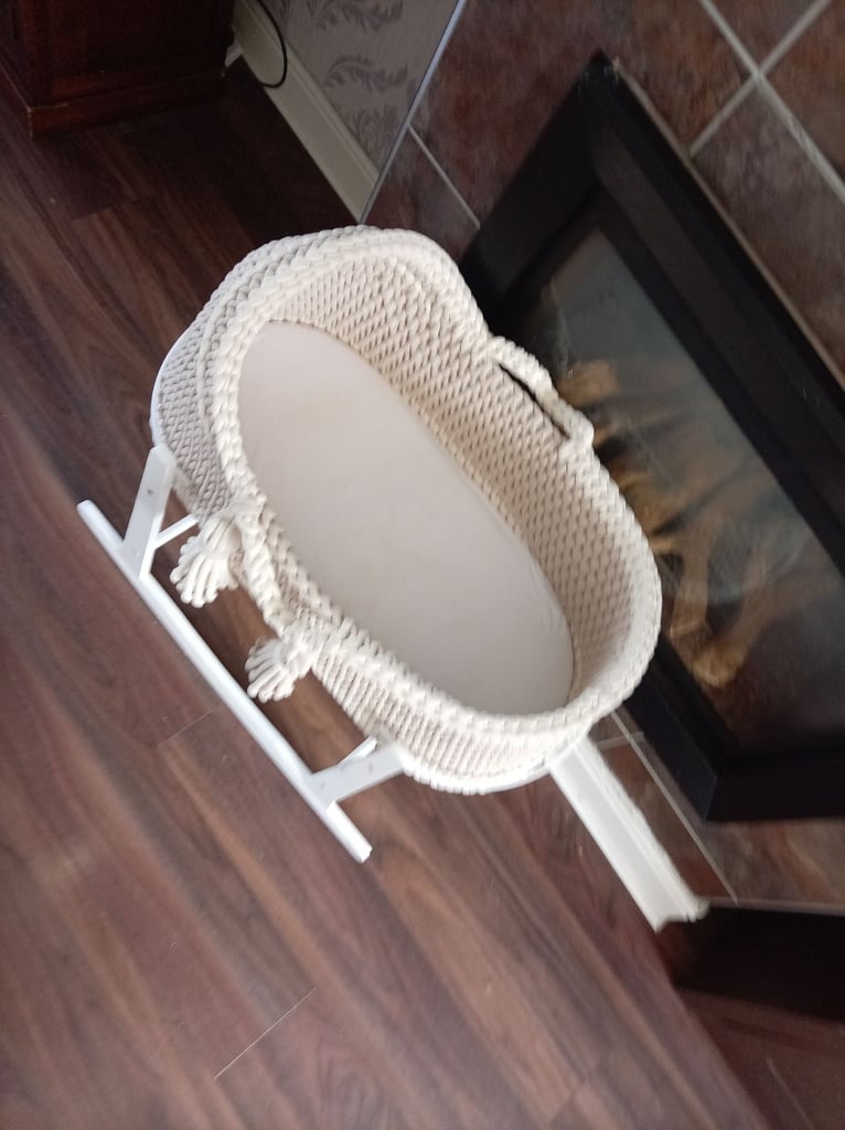 Handmade crochet moses basket