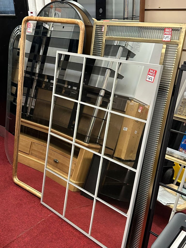 image for Habitat Iron Window Pane Mirror Frame