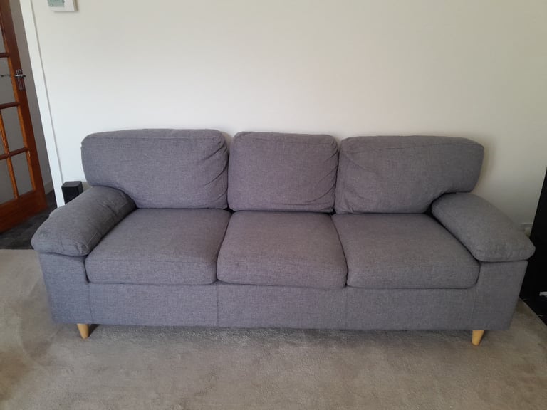 Sofa GEDVED 3-seater grey and Chair JYSK