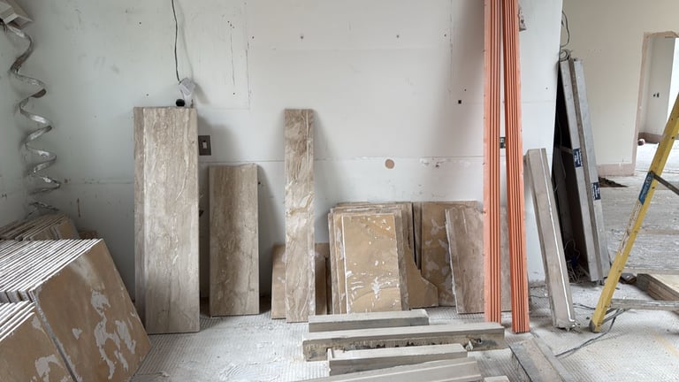 Breccia sarda marble tiles - job lot - 100m2+