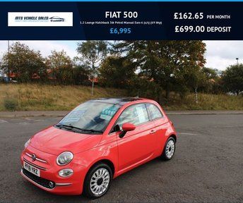 FIAT 500 1.2 Lounge 2018,Glass roof,Bluetooth,DAB,Cruise,Parking Sensors,F.S.H,Ulez Compliant