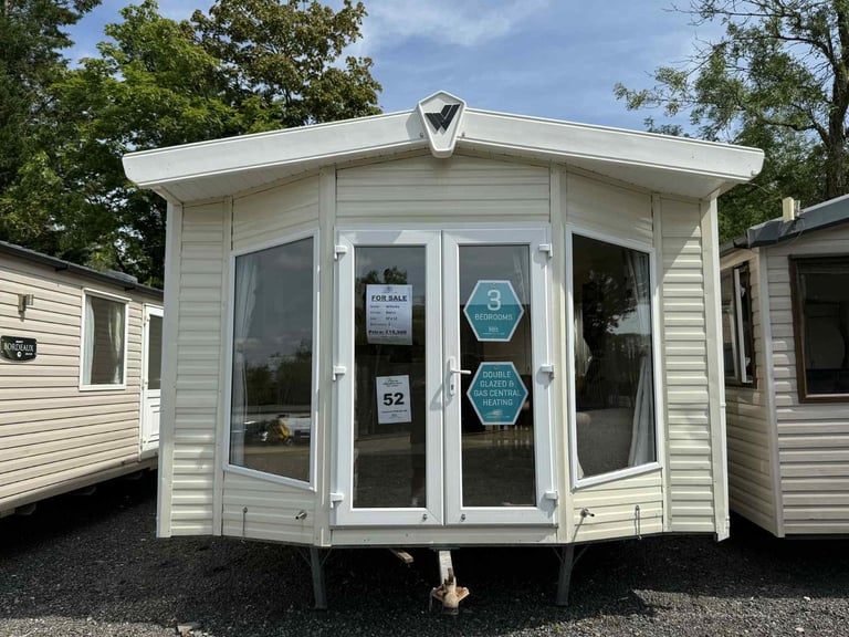 3 Bed Static Caravan 37x12 – DG, CH, Front Patio Doors – Off Site, Self Build