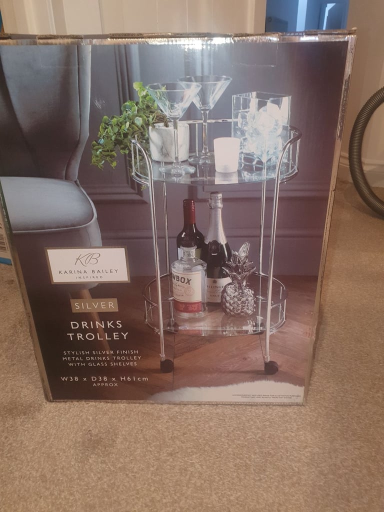 image for Karen bailey silver drinks trolley 