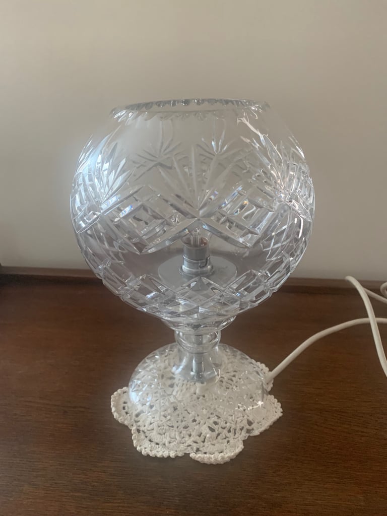 Glass crystal table lamp