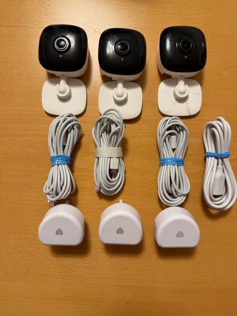 3 TP Link Kasa KC100 Indoor security cameras-No hub required - Just download the KASA App