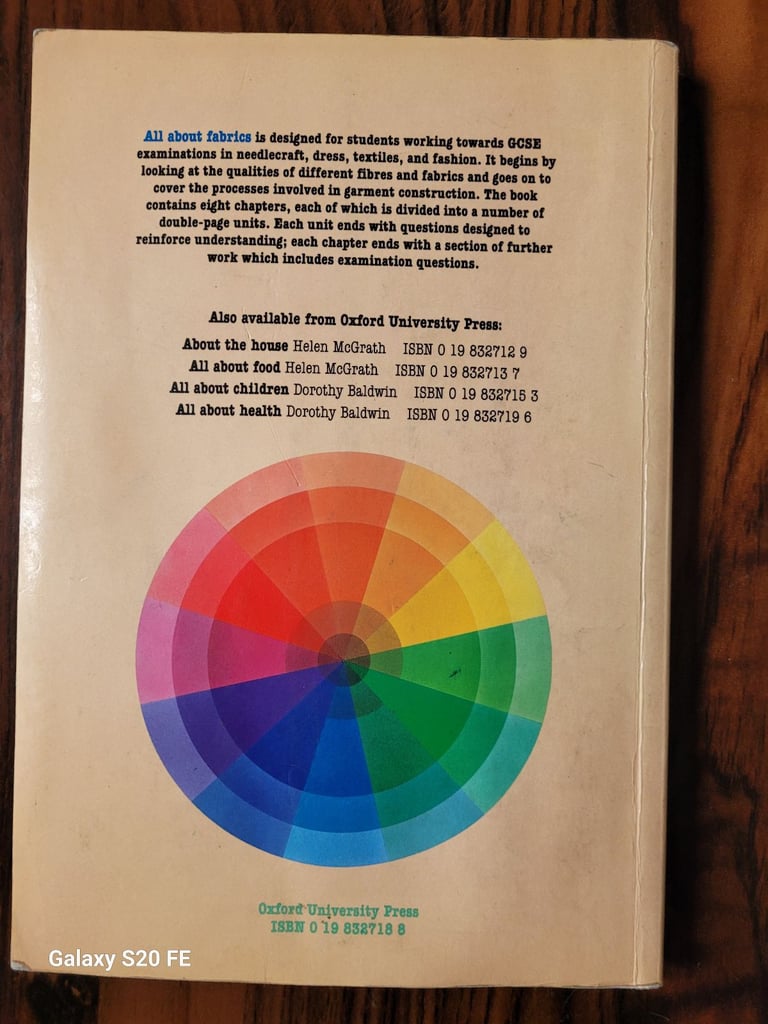 Vintage 1986 GCSE Textbook: All About Fabrics - An Introduction to Needlecraft
