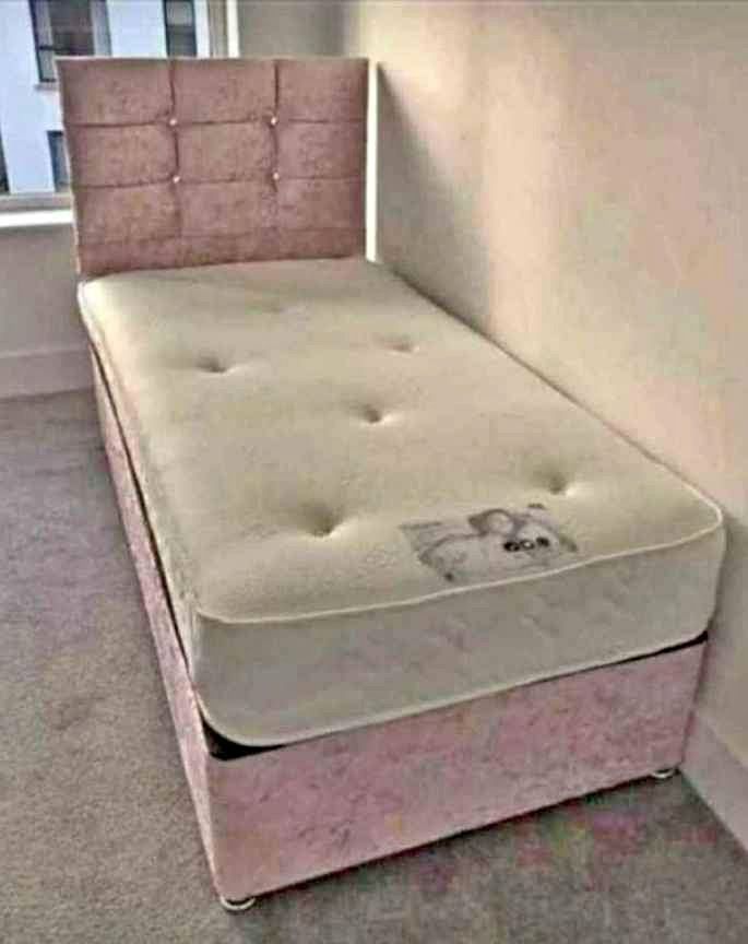 image for Comfort Mattress And Single Divan Bed with Headboard