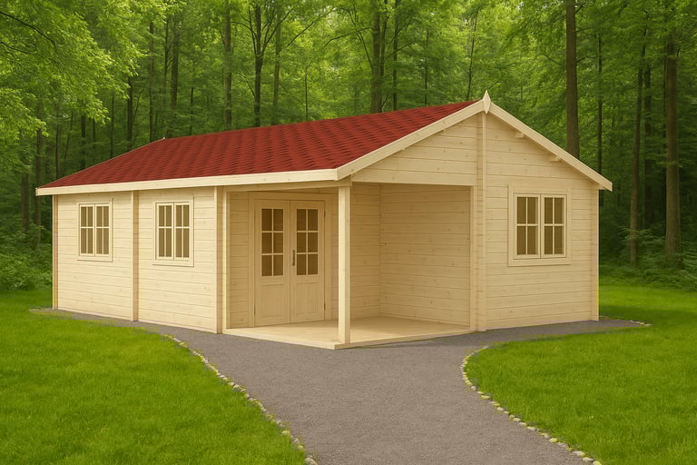 Log cabin Lora 6m x 8.5m. Summer house, guest house, office.