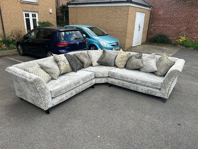 Sofology Fairmont Large Silver Fabric Corner Sofa (Can deliver