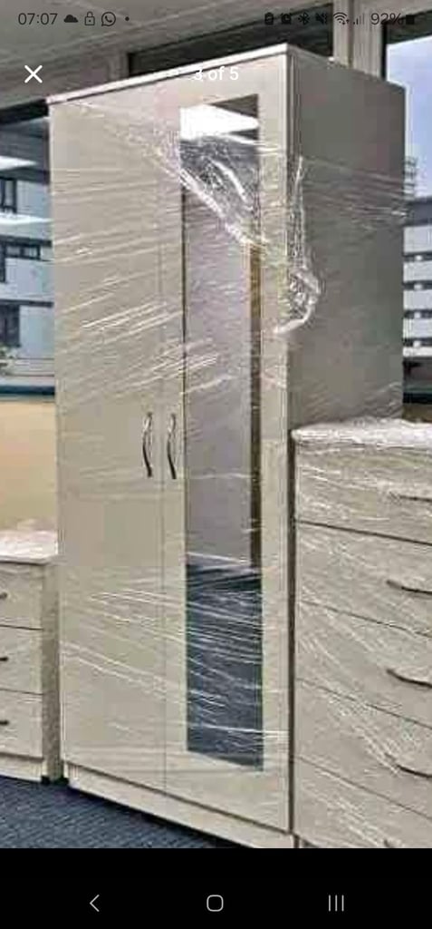 White wardrobe with mirror