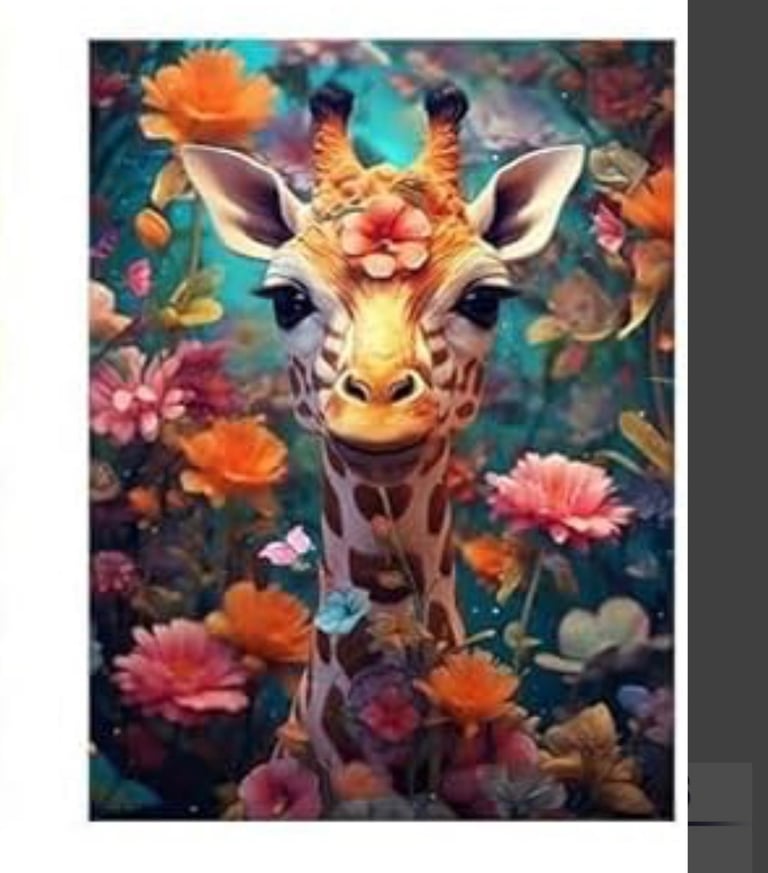Giraffe diamond painting 12 x 16