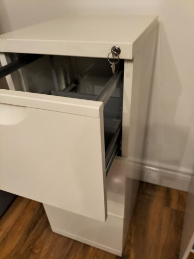 Large 3 Deep Drawer Ikea White Erik Filing Cabinet OO