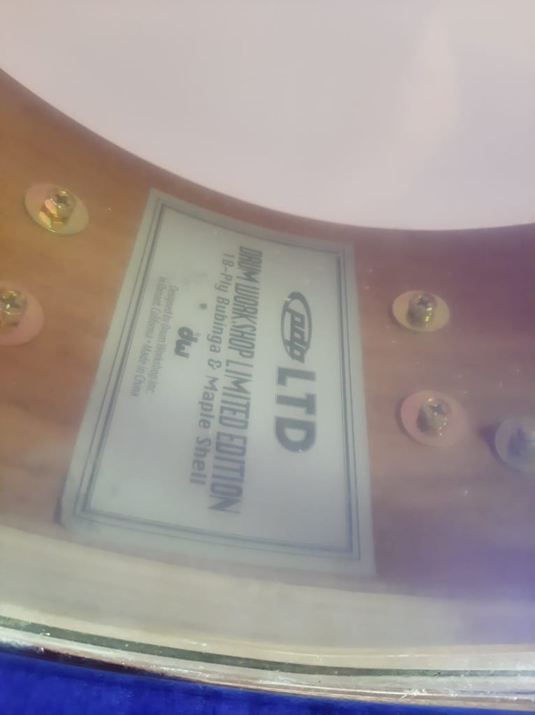 PDP Limited Edition 18 Ply Bubinga and Maple Shell 14in x 5.1/2in Refurbished Snare Drum ~ £175 ono
