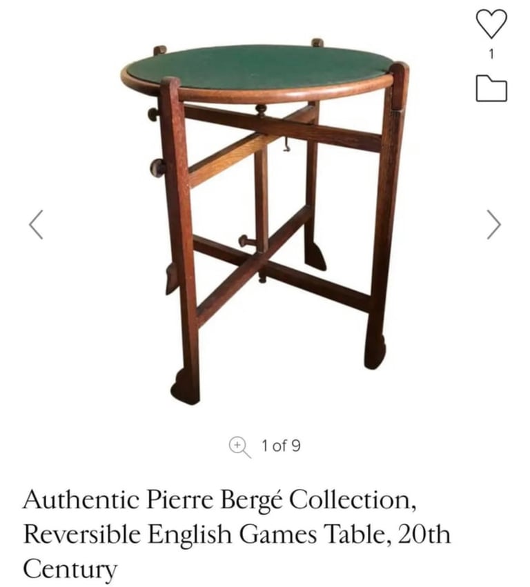 Pierre Bergé antique Reversible English Game Table, 20th Century 