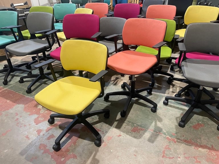 Job Lot 8 Office Task Chairs/Ergonomic Mixed Colour Office Chairs/Colour Chairs
