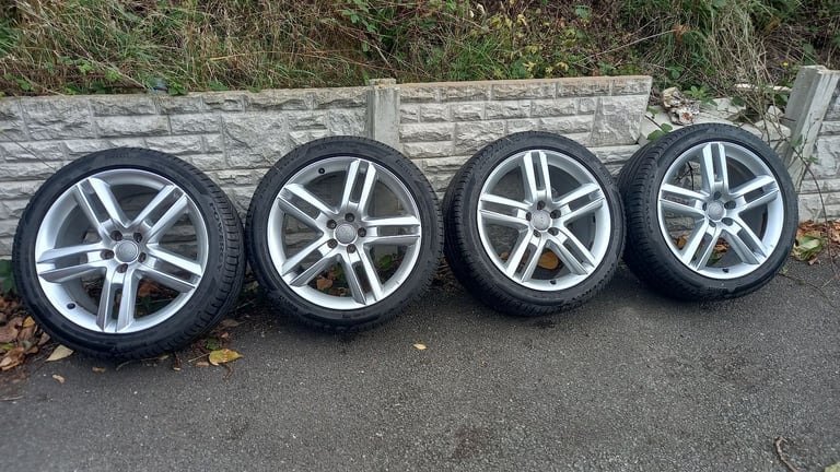 image for Genuine 19" Audi A5 A6 S-line  5x112 Alloy Wheels 4G0601025BQ  Pirelli Powergy Tires 