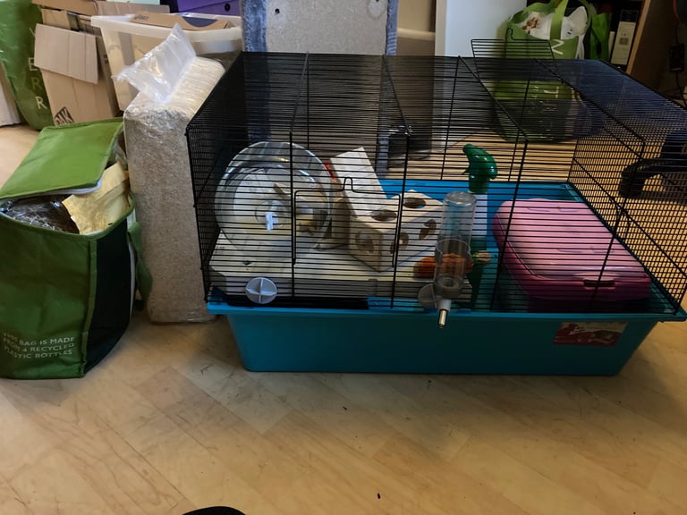 Large hamster or small rodent cage including toys and accessories 