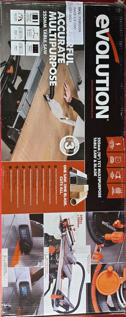 Evolution 255mm Rage 5S 240v Table saw