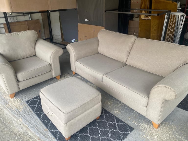 DFS SOFA + ARMCHAIR + FOOTSTOOL - DELIVERY AVAILABLE 