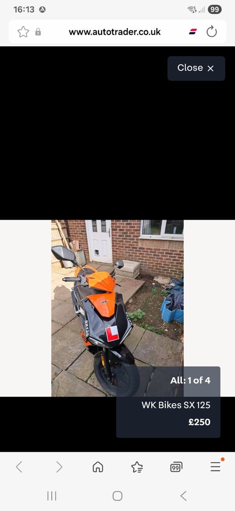 image for WK Bikes SX125 2022 plate Non Runner 