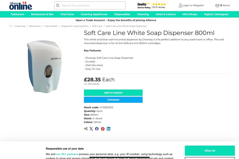 image for BRAND NEW BOXED wall mounted hand wash dispenser. BARGAIN PRICE thanks 🙏 