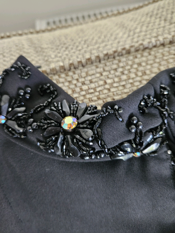 Vintage black dress by global, size 12