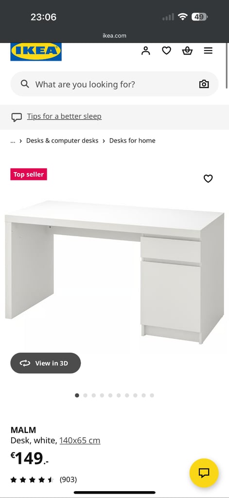 IKEA Malm Office Desk White 