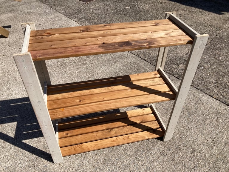 Rustic wood shelving 
