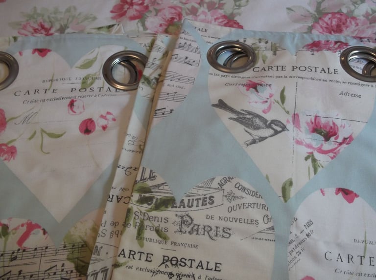 Dunelm Very Pretty Lined Curtains and 2 Matching Single Duvet Covers and Pillowcases