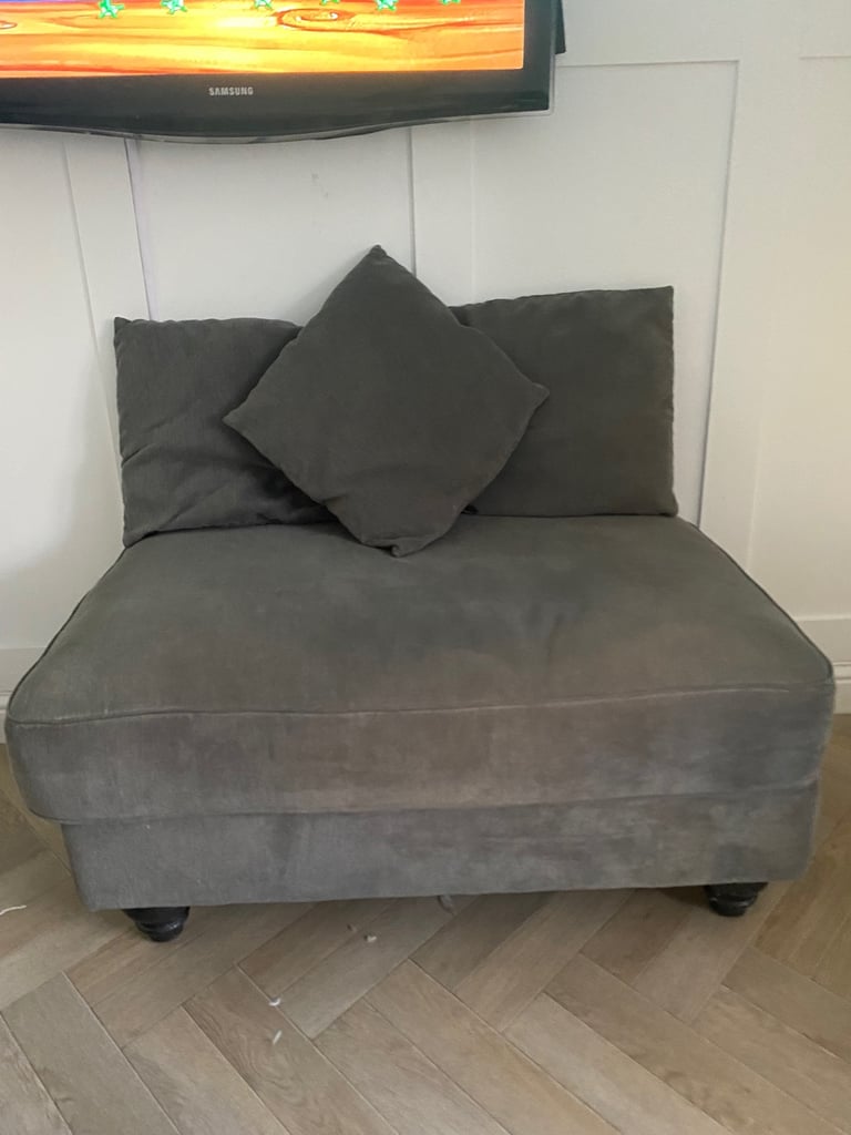 Large sofa, armchair and pouffe