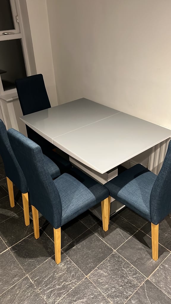 Glass top dining table