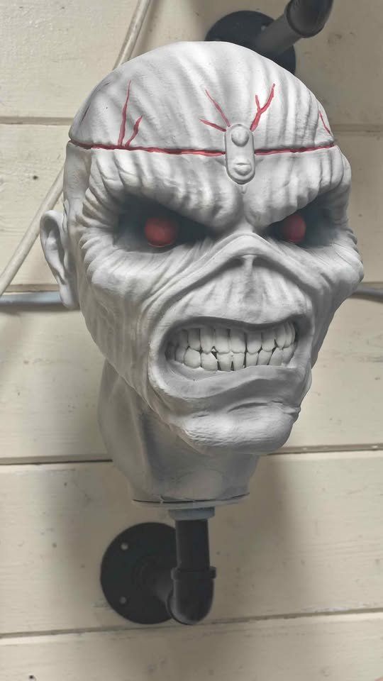 Iron maiden Eddie motorcycle helmet headphones stand, Christmas present