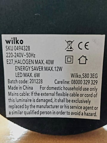 Wilko s80 3eg deals lamp