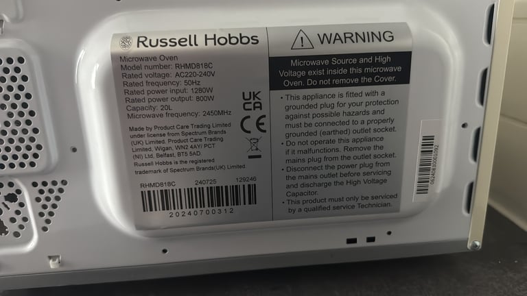 Russell Hobbs Microwave + Breville kettle and toaster bundle in Cream and Stainless Steel