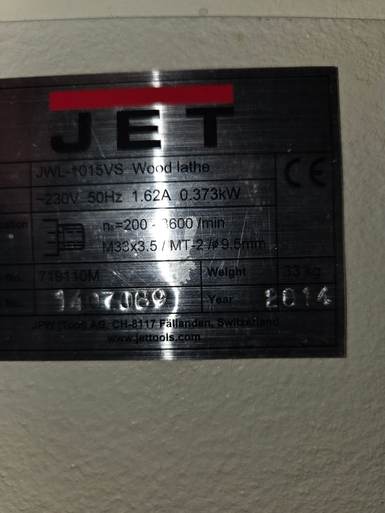 Jet JWL1015VS variable speed Woodturning Lathe Axminster wood turning Delivery Available 