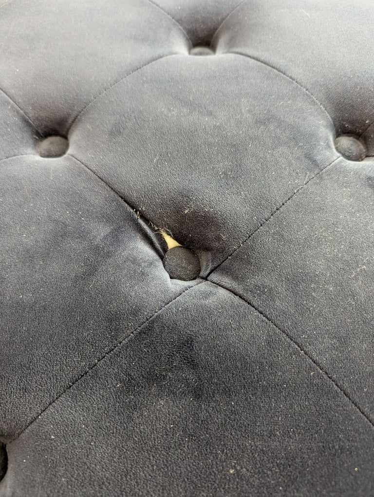 MADE HAMPTON VELVET POUFFE FOOTSTOOL