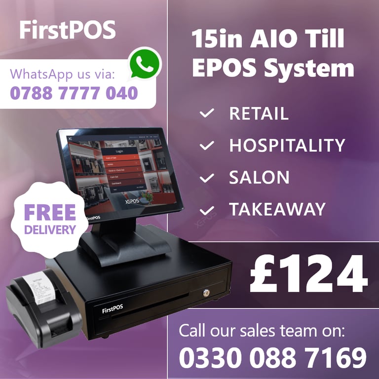 image for 17 Inch Touchscreen EPOS POS Cash Register Till System for Retail, Hospitality, Takeaway and Salon