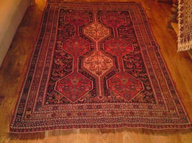Persian rug/carpet, antique, Khamseh, over 175 years old, £950, and a Persian antique Runner.