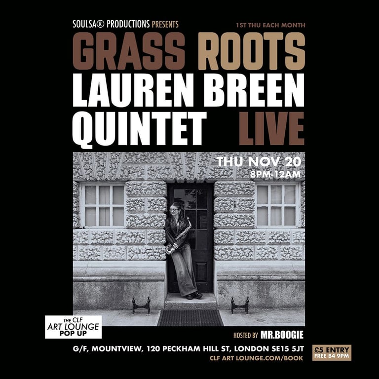 image for GRASS ROOTS WITH LAUREN BREEN QUINTET (LIVE) + MR. BOOGIE/SOULSA