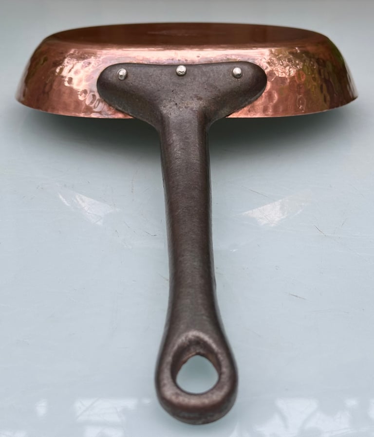 VINTAGE FRENCH COPPER FRYING PAN, 24cm, SBS GRANDE CUISINE FABRICATION FRANCAIS - WILL POST!