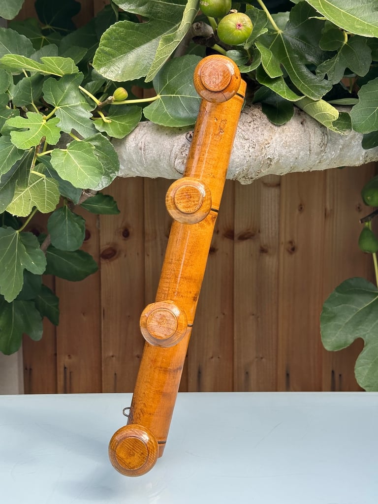 VINTAGE FRENCH FAUX BAMBOO COAT RACK, COAT HOOKS, HAT RACK, FOUR HOOK - L51.5cm - WILL POST!