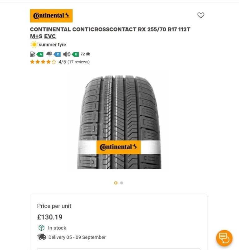 Continental cross contact RX 255 70 R 16 Tyres 4 available £15 each