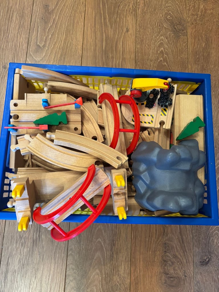 image for Wooden train set/rail track for kids